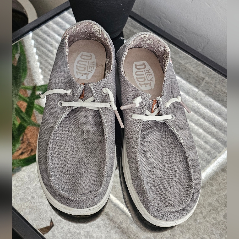 Hey Dude Men's Light Gray Slip-On Loafers